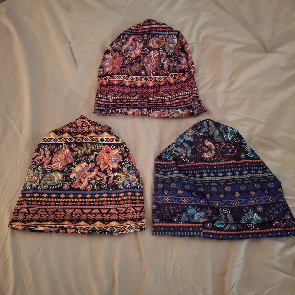 Colorful Patterned Women's Beanie Set